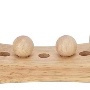 Psoas Muscle Release Tool Wooden Body Massage Tool Point Wood Massager with 6 Massage Heads for Occipital Back (A)